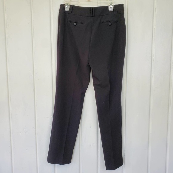 Anne Klein Black Pleat Front Straight Leg Women's Office Dress Pants Sz 6 - Picture 5 of 8